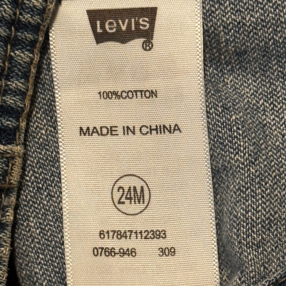Levi's Classic Blue Kids Overalls Sz 24 Months - Picture 6 of 7